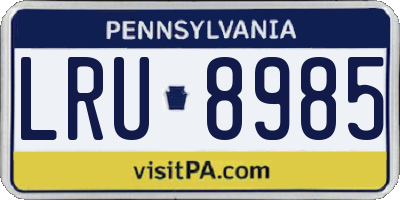 PA license plate LRU8985