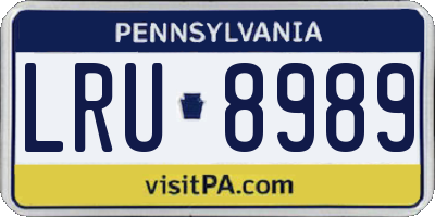 PA license plate LRU8989