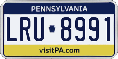 PA license plate LRU8991