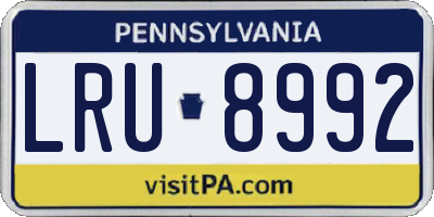 PA license plate LRU8992