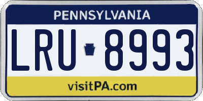 PA license plate LRU8993