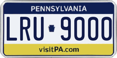 PA license plate LRU9000