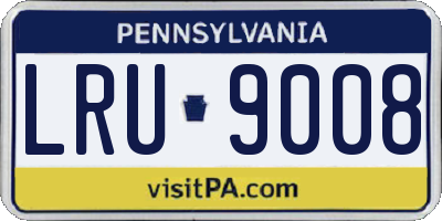 PA license plate LRU9008