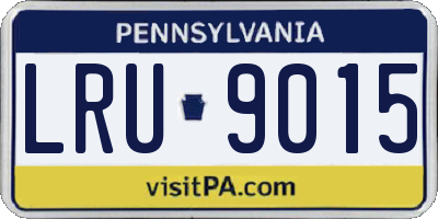 PA license plate LRU9015