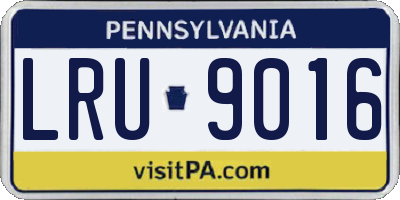 PA license plate LRU9016