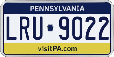PA license plate LRU9022