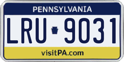 PA license plate LRU9031