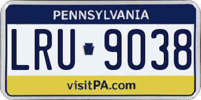 PA license plate LRU9038