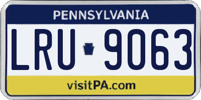 PA license plate LRU9063