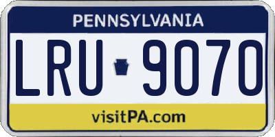 PA license plate LRU9070