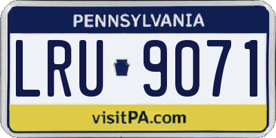 PA license plate LRU9071