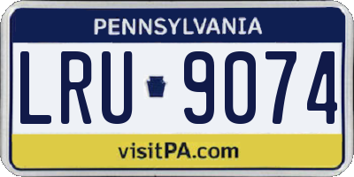 PA license plate LRU9074