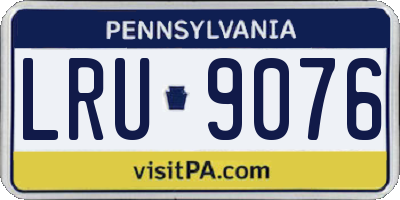 PA license plate LRU9076