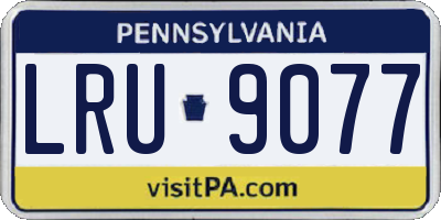 PA license plate LRU9077