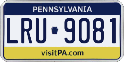 PA license plate LRU9081