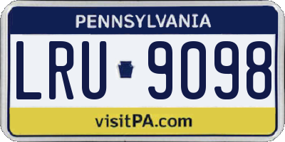 PA license plate LRU9098