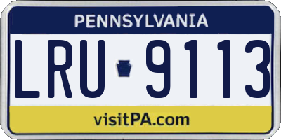 PA license plate LRU9113