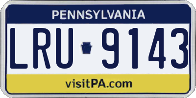 PA license plate LRU9143