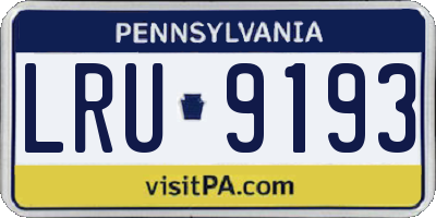 PA license plate LRU9193