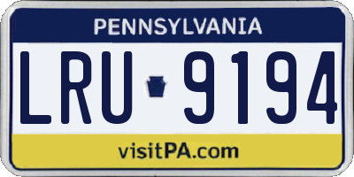 PA license plate LRU9194