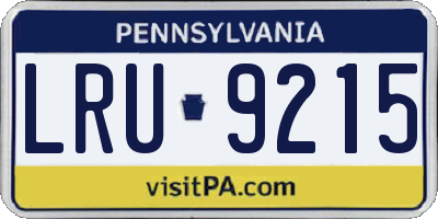 PA license plate LRU9215