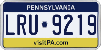 PA license plate LRU9219