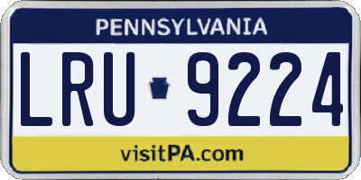 PA license plate LRU9224