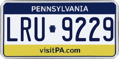 PA license plate LRU9229