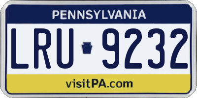 PA license plate LRU9232