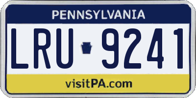 PA license plate LRU9241