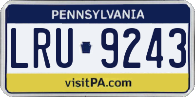 PA license plate LRU9243