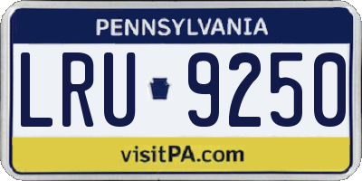 PA license plate LRU9250