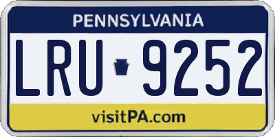 PA license plate LRU9252