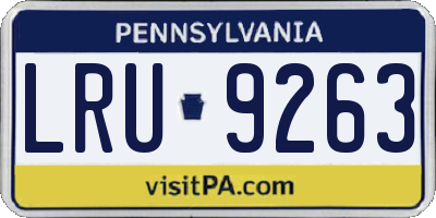PA license plate LRU9263