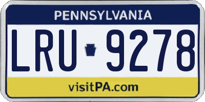 PA license plate LRU9278
