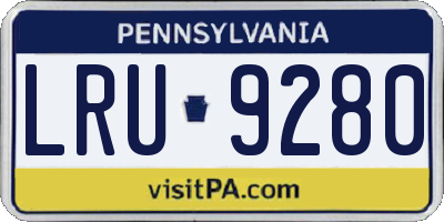 PA license plate LRU9280