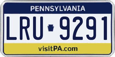 PA license plate LRU9291