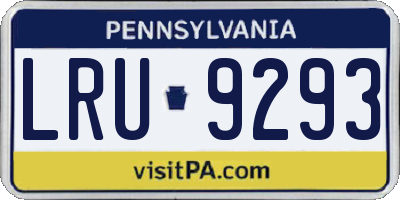 PA license plate LRU9293