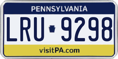 PA license plate LRU9298
