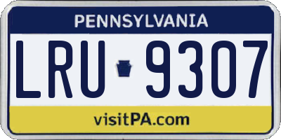 PA license plate LRU9307
