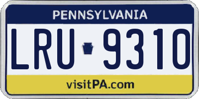 PA license plate LRU9310