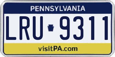 PA license plate LRU9311
