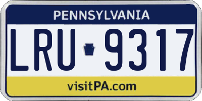 PA license plate LRU9317