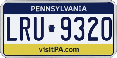 PA license plate LRU9320