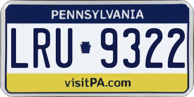 PA license plate LRU9322