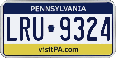 PA license plate LRU9324