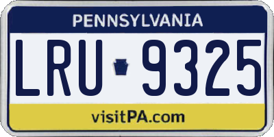 PA license plate LRU9325