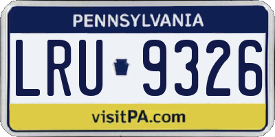 PA license plate LRU9326