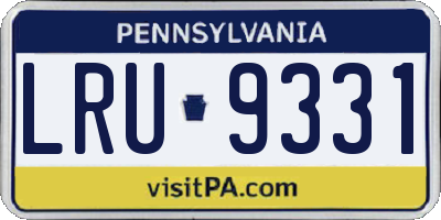 PA license plate LRU9331