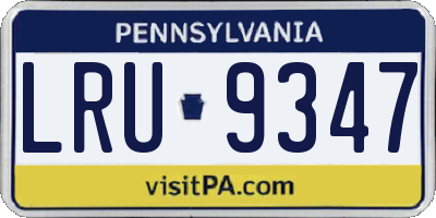 PA license plate LRU9347